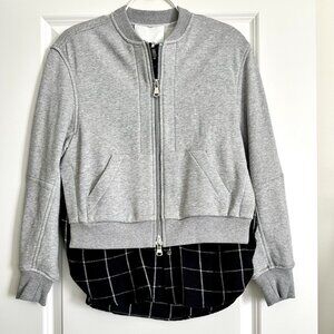 NWT Phillip Lim French Terry Double Layer Bomber Jacket in Gray Melange Size S